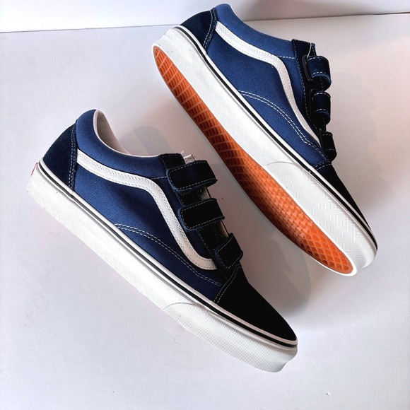 Vans Old Skool V Mens Shoes Size 12 Blue Hook Loop Suede Canvas New *Read - Picture 3 of 10